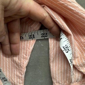Chicos Shirt Womens Size 1 Pink Striped Button Up Seersucker 3/4 Sleeve Top 3