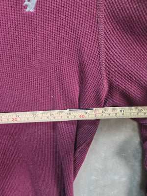 Aeropostale Men's Burgundy Waffle Knit Thermal Long Sleeve Shirt Size M 4