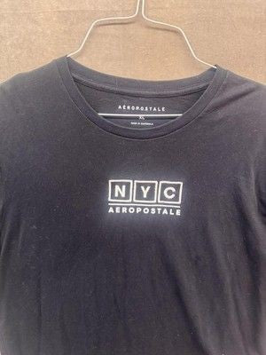 Aeropostale Shirt Mens XL Black NYC Graphic Logo Tee Cotton Casual Short Sleeve 5