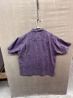 Island Shores Shirt Mens 2XL Purple Washable Silk Hawaiian Camp Button Front 5