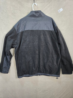 Beverly Hills Polo Club Men's Black Fleece Full Zip Jacket Nylon Yoke Size 2XL 3