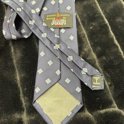 Robert Talbott Tie Mens Geometric Diamond AMR Polyester Necktie Made in USA Clas
