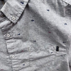 Molokai Surf Co Shirt Mens Extra Large Gray Button Up Short Sleeve Fish Print 2