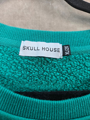 Skull House Shady Graphic Teal Crewneck Sweatshirt Unisex Size XL/2X 2