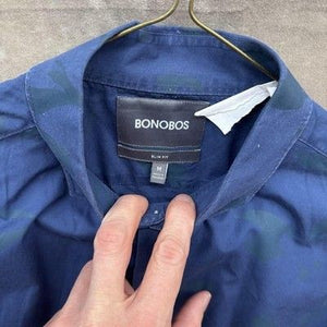 Bonobos Shirt Mens Medium Blue Slim Fit Button Up Long Sleeve 100% Cotton Casual 2