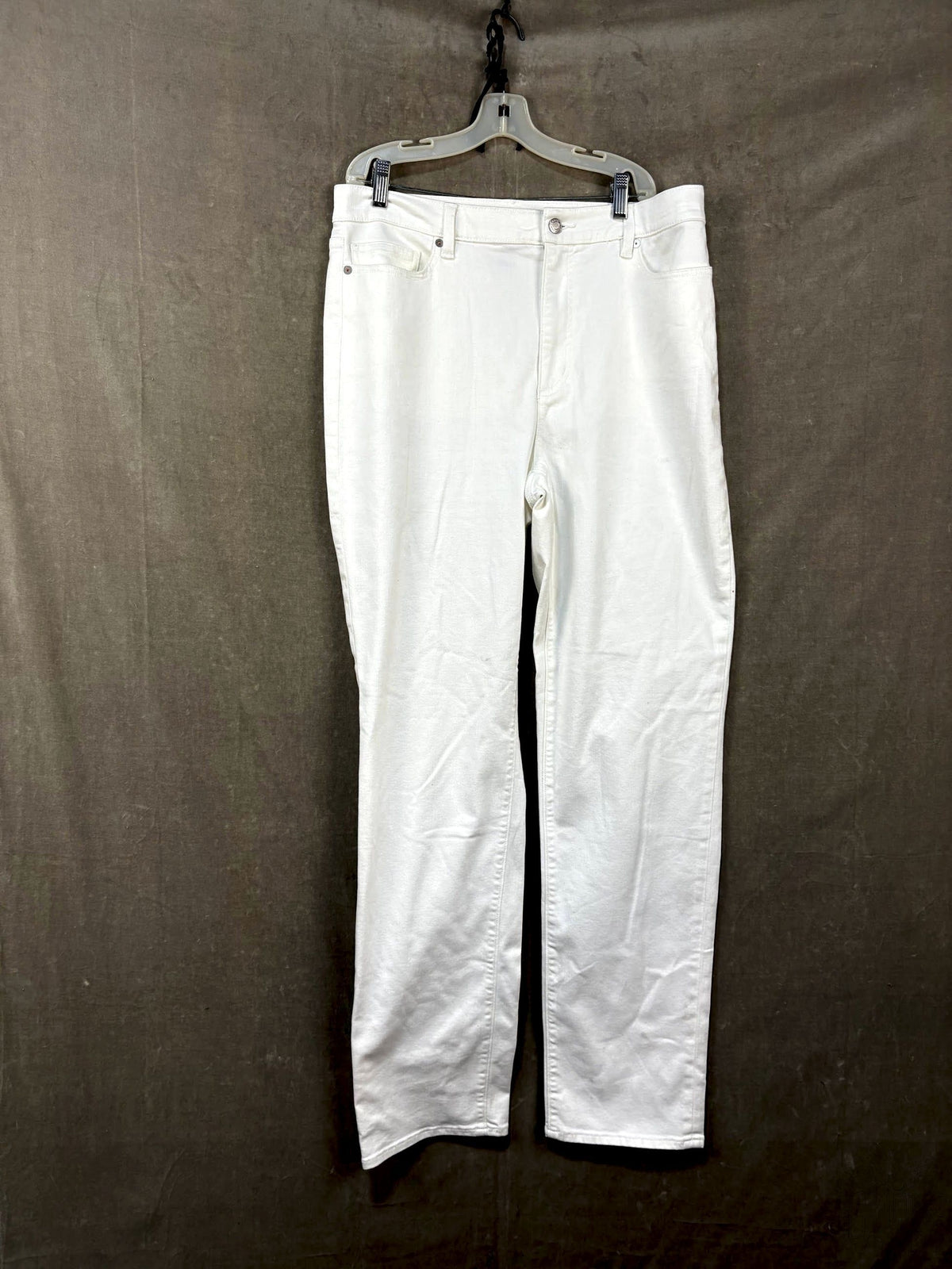 Lands End Jeans Women Size 14 Tall White Classic Fit Used Excellent Stretch