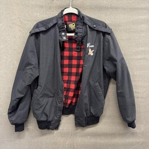 King Louie Vintage Mens Jacket Large Black Red Buffalo Plaid Lined Pre-Owned 2