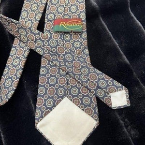 Vintage Resilio Tie Mens Classic Geometric Silk Pattern Blue Red Made USA 90s 4