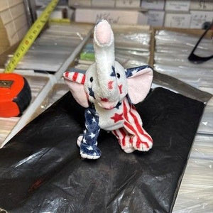 Ty Righty 2000 Elephant Patriotic Red White Blue Stars Stripes 9 Inch Plush Used 2