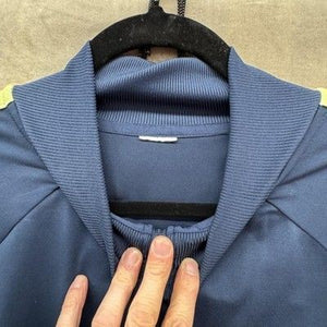 Rainbow Stripe Track Jacket Womens XXL Blue Cove Full Zip Stretch Pockets Pre-Ow 1