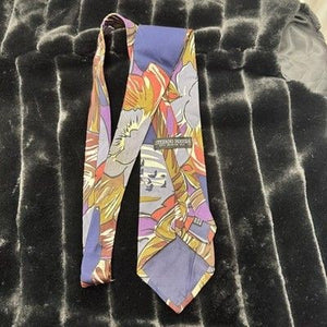 Stefano Rossini Tie Multicolor Floral Pattern 100% Silk Handmade Pre-Owned Good 2