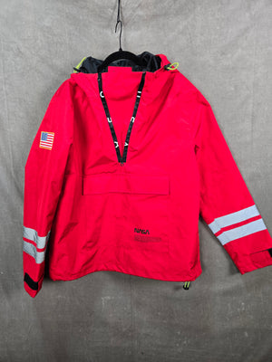NASA Forever 21 Men Red Reflective Hooded Anorak Jacket Size XL 1