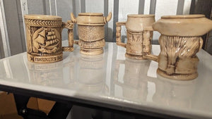 Vintage Handmade Nautical Norseman Inspired Mug Lot of 4 Used 2