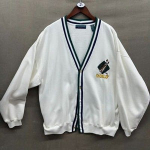 Lord & Taylor Vintage Varsity Cardigan w/ Golf Embroidery Button Front Sz. Large 4