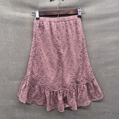 Place Girls Skirt Pink Lace Ruffle Hem Medium 7/8 Pre-Owned Excellent