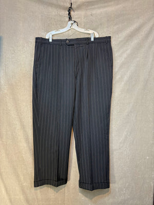 Successo Dress Pants Black White Pinstripes Size 40R Good Condition 1