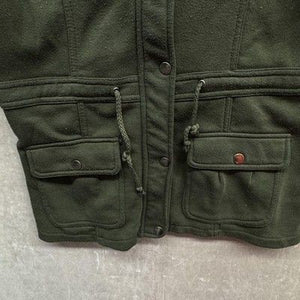 Miss ILI Jacket Womens Large Green Hooded Fleece Drawstring Waist Cargo Pockets 4