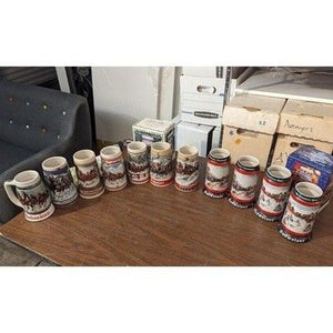 Vintage Beer Mugs - Lot of 13 Budweiser Steins - Christmas Clydesdales 3