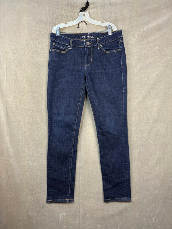VS Pencil Women's Skinny Jeans Dark Wash Blue Size 6 Pre-Owned Slim Fit