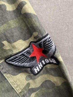 Hustler Jacket Mens Small Camo Military Patch First Amendment HH1983 Streetwear 3