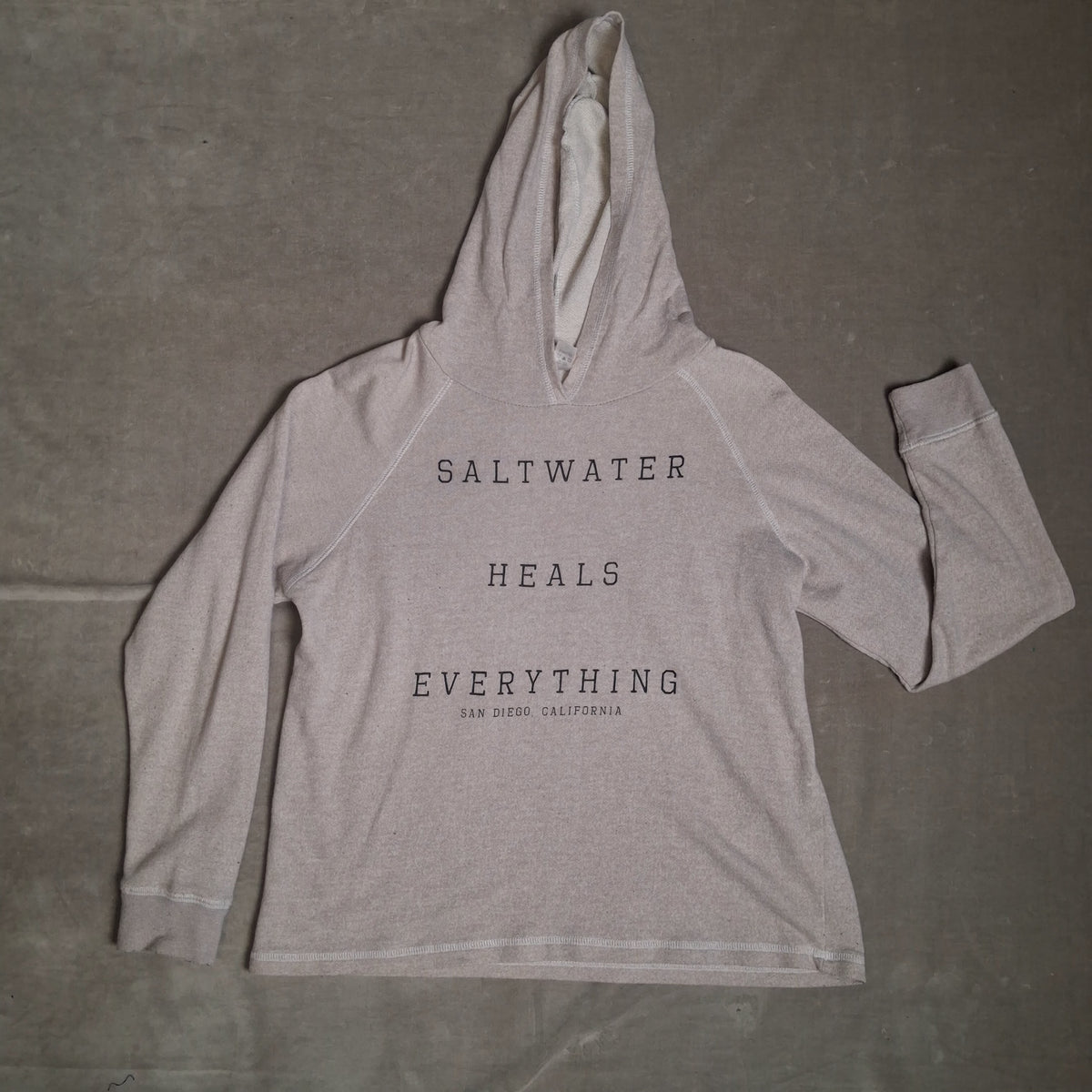 Coastal Classics Women's Saltwater Heals Hoodie Light Gray Pullover XL