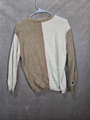 Vintage 90s Pepe Jeans London Colorblock Sweater Big P Logo Knit Men's Size XL 3