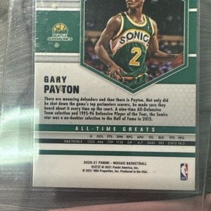 Gary Payton 2020-21 Mosaic #291 Gold Wave Prizm All-Time Greats 5
