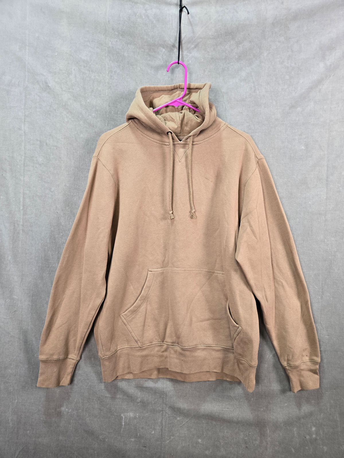 Foot Locker Men's Tan Fleece Pullover Hoodie Kangaroo Pocket Size M