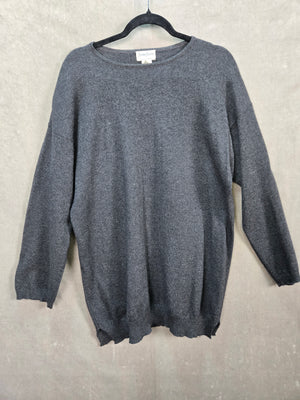Neiman Marcus Women's Charcoal 100% Cashmere Pullover Sweater Size M 1