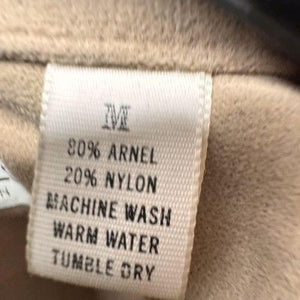 Vintage Gimbels Shirt Mens Medium Tan Faux Suede Arnel Nylon Knit Made USA 70s 3