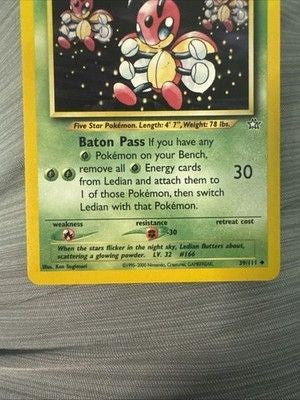 Pokemon Ledian 39/111 Neo Genesis 1st Edition Three Duplicates 3