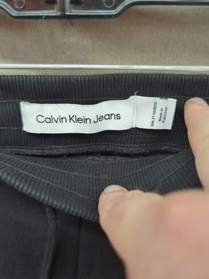 Calvin Klein Classic Monogram Logo Fleece Joggers, Jet Black, Men's Size 2XL 2