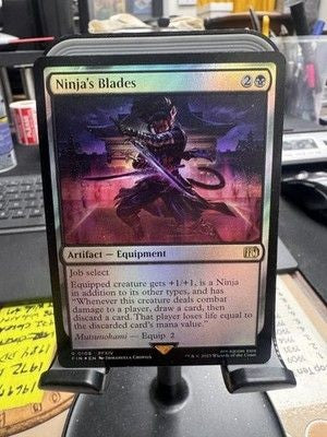 Magic the Gathering Ninja's Blades Foil Promo FFXIV Artifact Equipment Card 2025