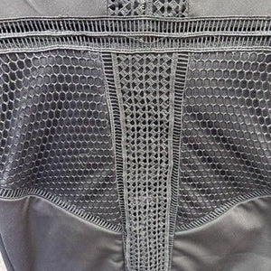 XTAREN Dress Womens Medium Black Mesh Long Sleeve Bodycon Deep V Party New with 3