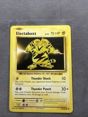 Pokémon TCG Base Set Electabuzz 20/102 Unlimited Regular Rare Card Nm Near Mint