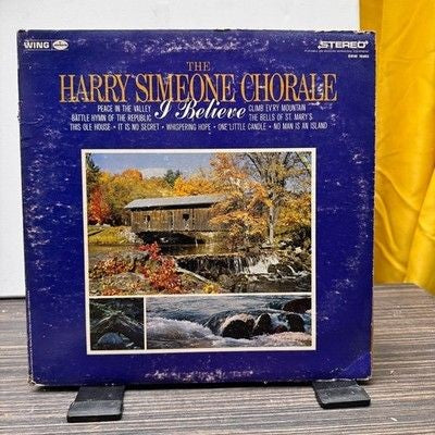 Harry Simeone Chorale I Believe Blue Cover 12" Vinyl LP Wing Gospel