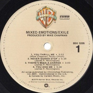 Exile Mixed Emotions Vinyl LP Record Used 3