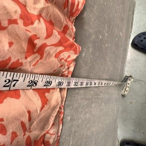 Wrap Blouse Womens Large Coral Peach Floral Elastic Waist Cap Sleeve Peplum Top 5