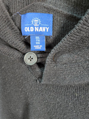 Old Navy Men's Black Shawl Collar Button Pullover Sweater Size XXL 2