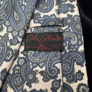 Carlo Columbo Tie Mens Blue Paisley Silk Made Italy The Rack Formal Neckwear 4