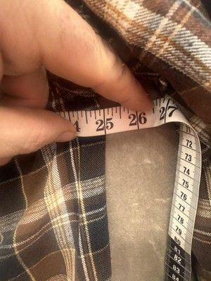 Duluth Trading Co Shirt Mens Large Tall Brown Black Plaid Flannel Long Sleeve 5
