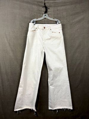 Dear John Women Off-White Wide Leg Jeans Size 30 Good Condition Frayed Hem 1