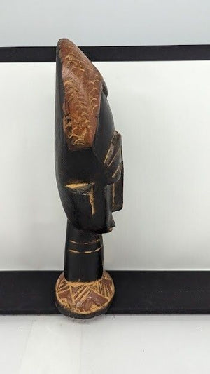 Handcrafted African Solid Wood Tribal Head Statue Figure 10 Inch Used 3