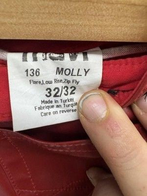 Mavi Womens Faux Leather Vegan PVC Molly Pants 32x32 Flare Low Rise Pre-Owned Ex 2