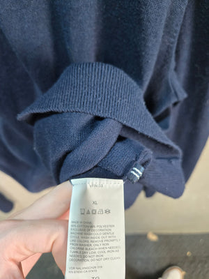 Nautica Navtech Men's Navy V Neck Logo Pullover Sweater Size XL 3