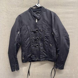Vanson Element X Jacket Womens Medium Black Biker Motorcycle Goth Reflective 3M 3