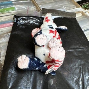 Ty Righty 2000 Elephant Patriotic Red White Blue Stars Stripes 9" Plush Stuffed 4
