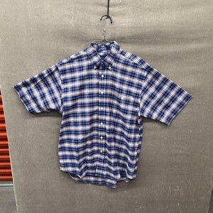 Towncraft Shirt Mens Medium Plaid Button Down Wrinkle Free Short Sleeve Casual 2