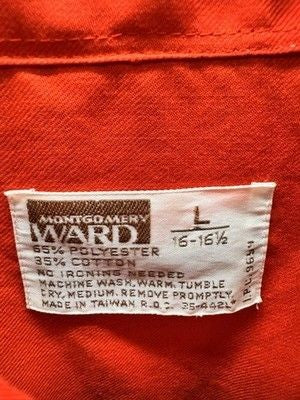 Vintage Montgomery Ward Mens Large Red Plaid Flannel Shirt Pre-Owned Good Condit 2