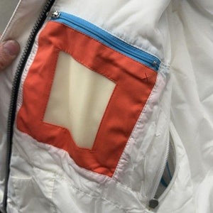 Obermeyer Jacket Womens Juniors 12 White Blue Insulated Ski Snow Winter 11343 5
